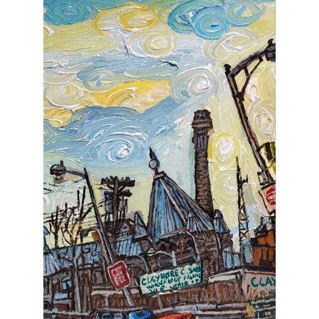Contemporary Baltimore Maryland Penitentiary Cityscape Painting — Alan Streets, British (B. 1969) For Sale - Image 3 of 5