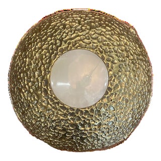 Brutalist Sconce in Bronze, Brass and Alabaster, 1970s For Sale