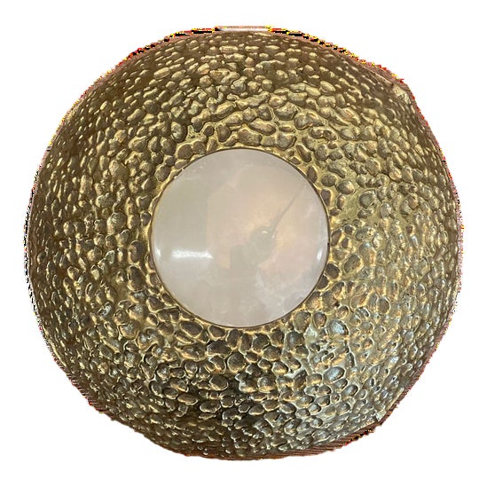 Brutalist Sconce in Bronze, Brass and Alabaster, 1970s For Sale