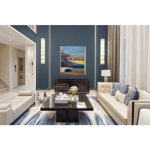Early 21st Century Fort Smith Hotel by Hiroshi Sato | Oil on Canvas Depiction of a hotel exterior with stairs and windows For Sale - Image 5 of 5