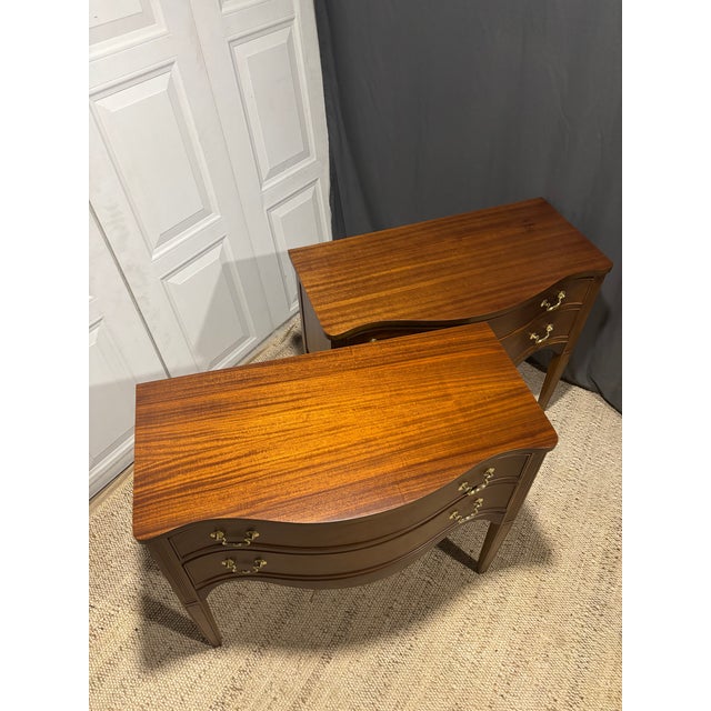 Pair of Serpentine Front Nightstand For Sale - Image 13 of 17