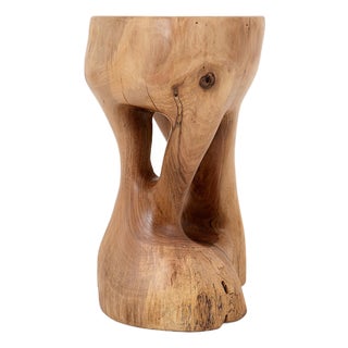 Sculptural Side Table in Walnut by Logniture For Sale