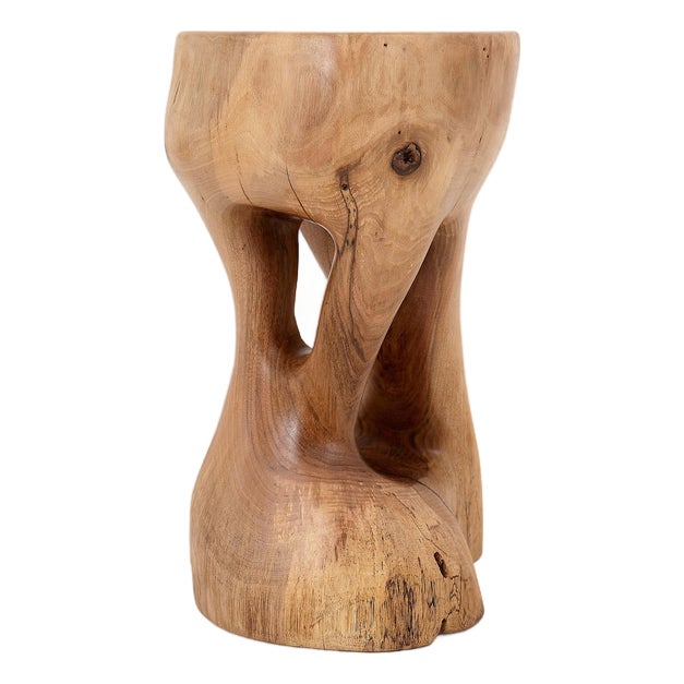 Sculptural Side Table in Walnut by Logniture For Sale