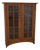 Stickley 2 Door Mission Oak Leaded Door Bookcase For Sale