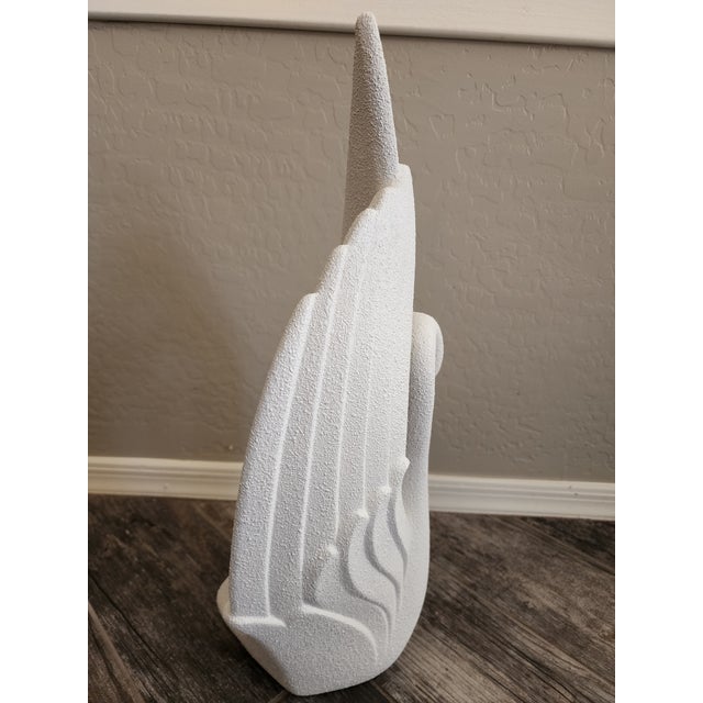 Late 20th Century 1980s Royal Haeger Art Deco Revival White Swan Sculpture For Sale - Image 5 of 7