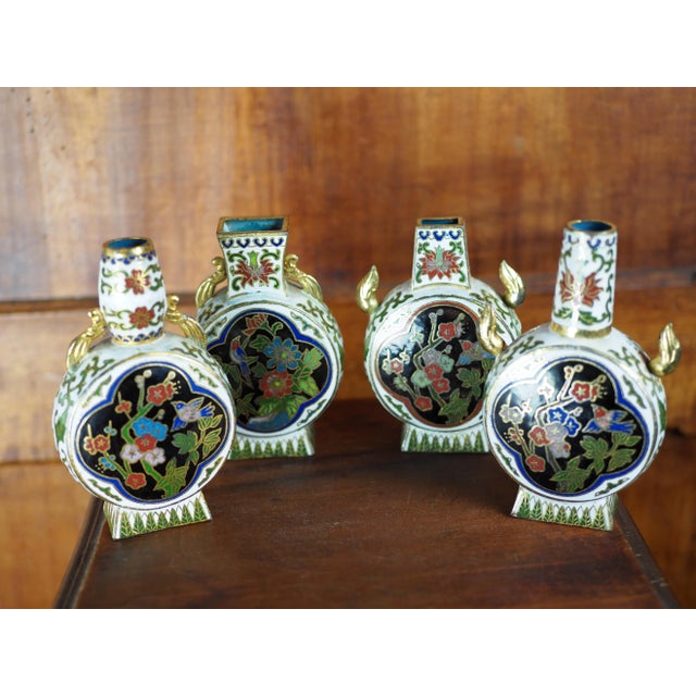 Mid-Century Chinese Cloisonné Vases - Set of 4 For Sale - Image 12 of 12