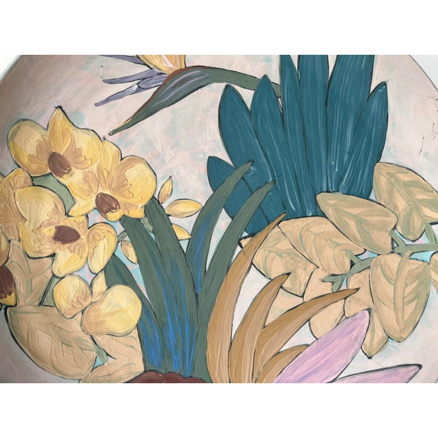 Green Diana Larens " Tropicals " Hand Painted Art Pottery Plate For Sale - Image 8 of 12
