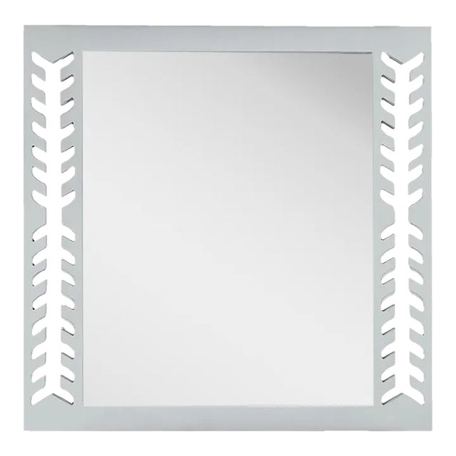 Fleur Home Audubon Spruce Square Mirror in Pelican Gray, 48x48 For Sale