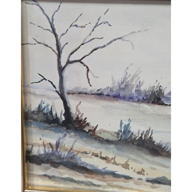 Beniamino Camarda “La Nevicata” - "The Snowfall "Original Italian Watercolor For Sale - Image 4 of 7