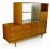 Modern cabinet or sideboard in figural walnut by Renzo Rutili for Johnson furniture. The top section features double...