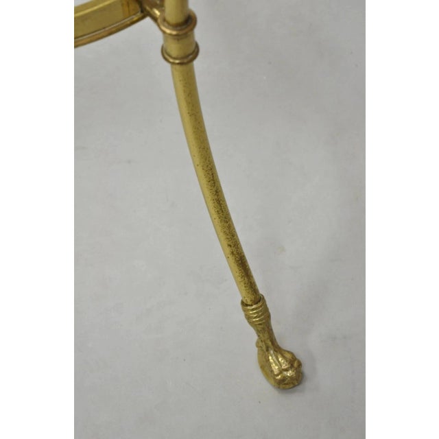 Late 20th Century Late 20th Century Italian Hollywood Regency Brass Swan Tripod 2 Tier Round Occasional Side Table For Sale - Image 5 of 12