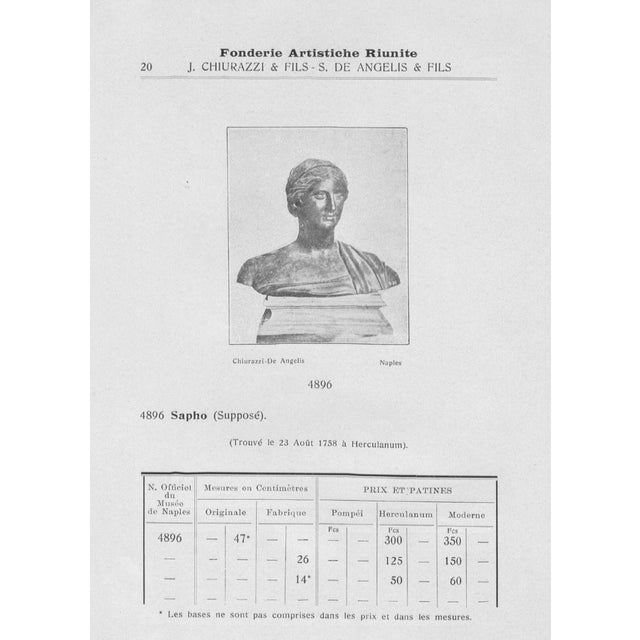 Rare Italian Antique Grand Tour Bronze Sculpture Bust of So-Called Sappho For Sale - Image 18 of 18