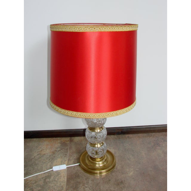 Gold Vintage Crystal Lamp, 1970s For Sale - Image 8 of 12