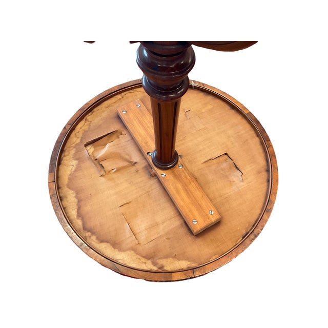 Round Victorian Occasional Table With Floral Needlepoint Top For Sale - Image 4 of 7