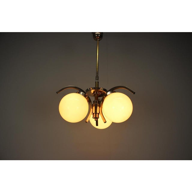 Metal Art Deco Chandelier, 1930s For Sale - Image 7 of 14