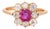 Antique Edwardian Diamond Ruby Square Ring 14k Gold Sz 6.5 Gemstone Engagement For Sale