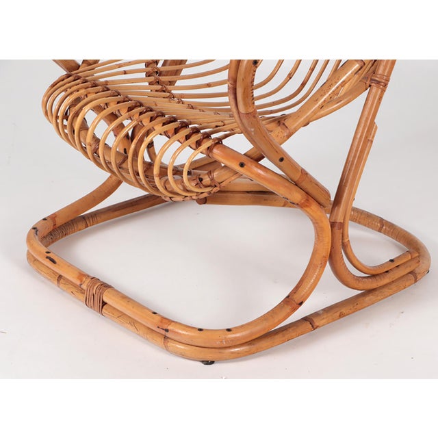 1960s Italian Mid-Century Modern Rattan Lounge Arm Chairs - a Pair For Sale - Image 5 of 9