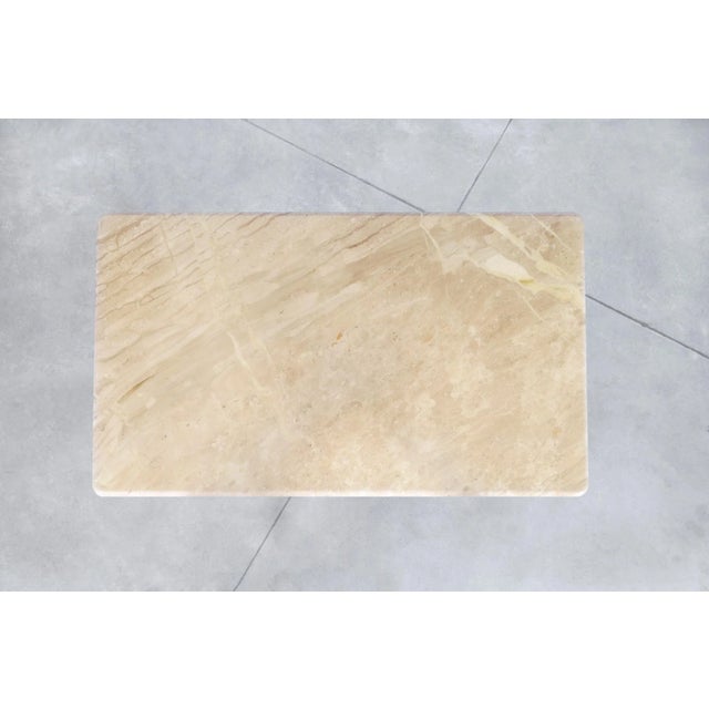 Beige Vintage Italian Modern Travertine Coffee Table, 1980s For Sale - Image 8 of 10