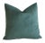 Mid-Century Modern Hunter Green Velvet Feather/Down Pillow Square For Sale - Image 3 of 4
