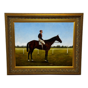 Historic Victorian Racehorse Oil Portrait Painting “Master Walter” — C1894 Governor’s Cup Winner, Ceylon Now Sri Lanka Framed
