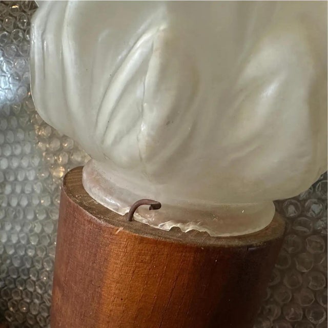 1940s Set of Two 1940s Art Deco Wood and Glass Italian Wall Sconces For Sale - Image 5 of 12