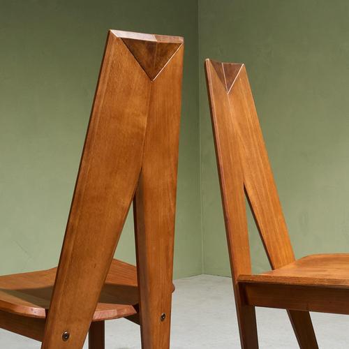 Wood Dining Chairs by Søren Nissen and Ebbe Gehl for Seltz, France, 1980, Set of 4 For Sale - Image 7 of 11
