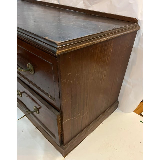 English 19th Century Vintage Mahogany Drapery Shop Drawers & Brass Hardware For Sale - Image 3 of 13