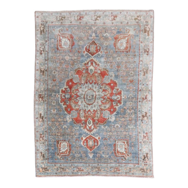 Persian Antique Zabihi Collection Bidjar Accent Small Rug - 3'8" x 5'2" For Sale