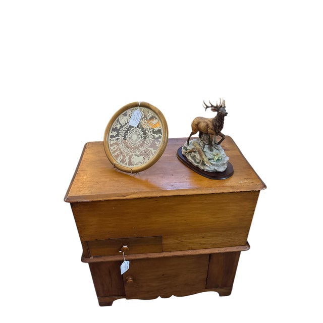 Brown 1920s Pine Lift Top Dry Sink For Sale - Image 8 of 9