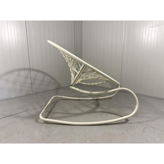 Rocking chair AXVALL by Niels Gammelgaard for the Ikea PS Collection 1999, Sweden (marked). White steel frame with thick...