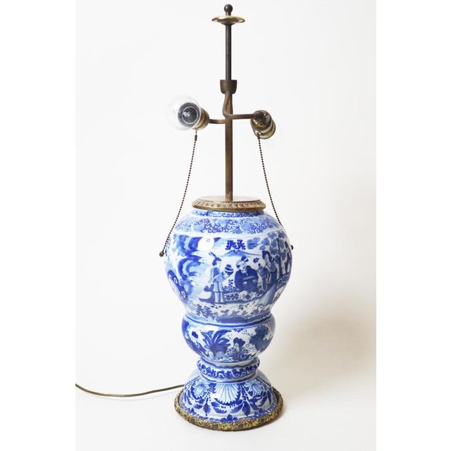 Metal Asian Style Table Lamp by Gerhard Wolbeer, Berlin, Early 18th Century For Sale - Image 7 of 14