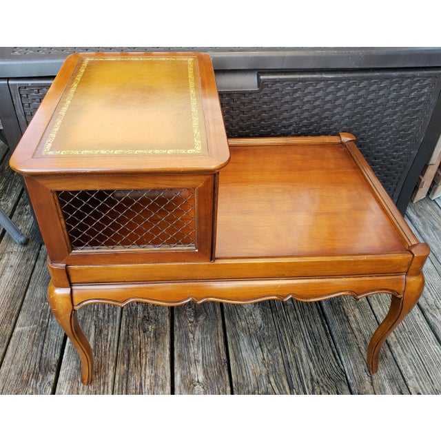 Brown Vintage Leather and Mahogany Step Side Tables - a Pair For Sale - Image 8 of 13