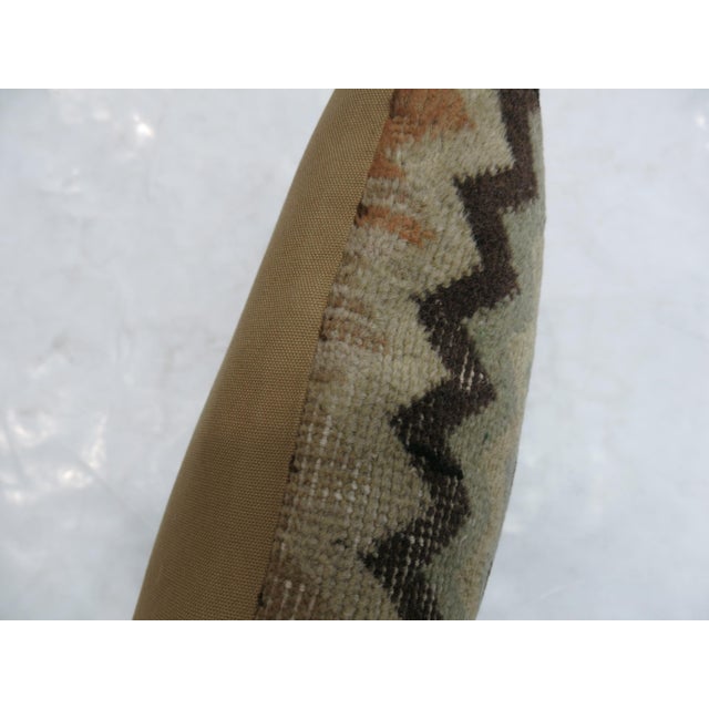 Mid 20th Century Turkish Chevron Rug Pillow For Sale - Image 5 of 5