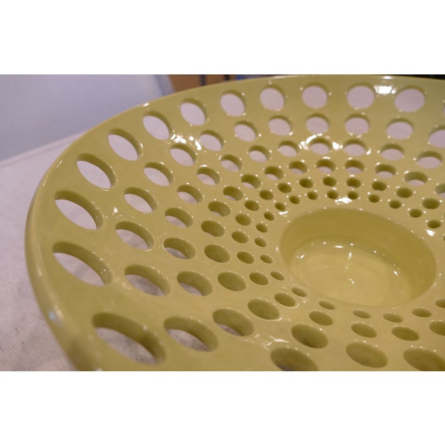 2010s Lawrence McRae Ceramic Chartreuse Low Fade Bowl For Sale - Image 5 of 7