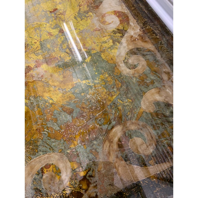 Wood Mid Century Dolphin Koi Fish Reverse Painted Glass Coffee Table For Sale - Image 7 of 12