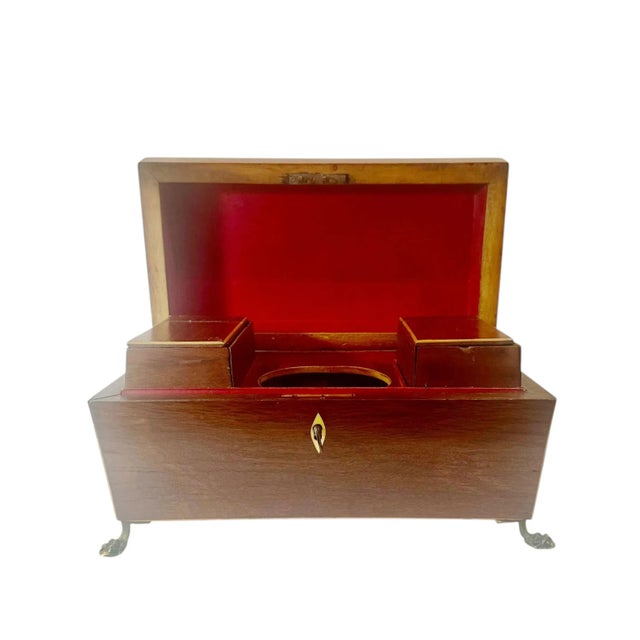 Early 19th Century English Regency Tea Caddy With Original Key For Sale In Tampa - Image 6 of 13
