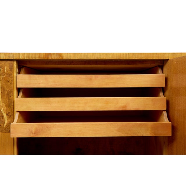 Wood Mid-Century Swedish Inlaid Elm Sideboard, 1940s For Sale - Image 7 of 12