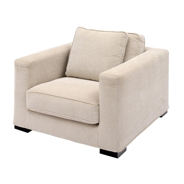 Vintage Roche Bobois Cream Cord Armchairs For Sale - Image 9 of 11