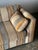 1970s Vintage Striped Woven Upholstery Three-Seat Sofa For Sale - Image 13 of 16