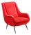 Vintage Red Velvet Chair, 1960s For Sale