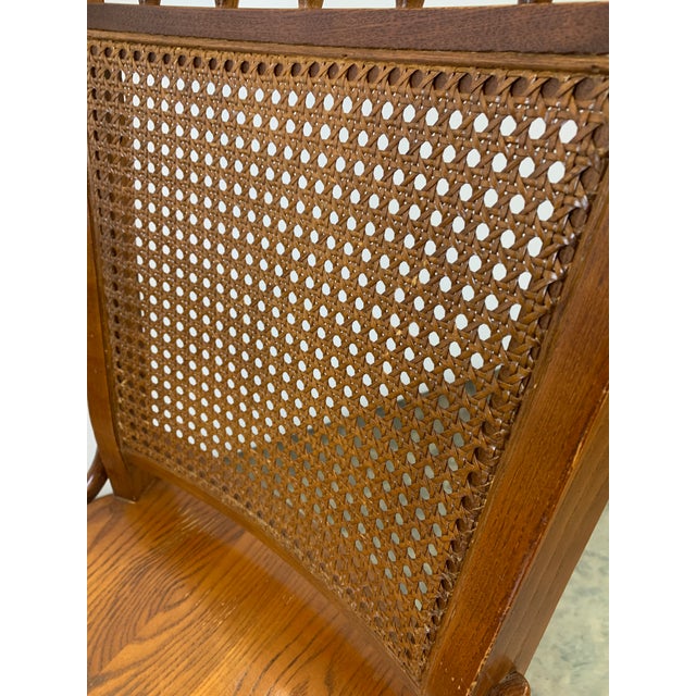 Vintage MidCentury Modern Cane Back Rolling Swivel Bankers Chair