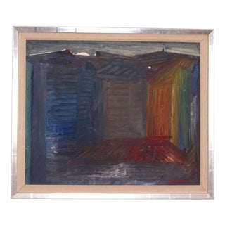 Tore Hultcrantz, City, 1960s, Oil on Panel, Framed For Sale