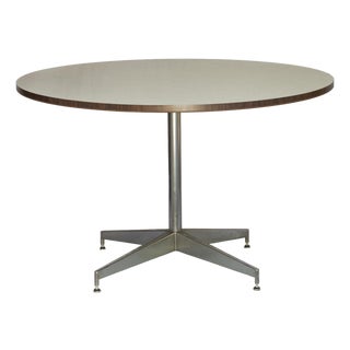 1960s MCM Eames Style 4' Round Table Metal Base For Sale