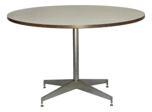 1960s MCM Eames Style 4' Round Table Metal Base