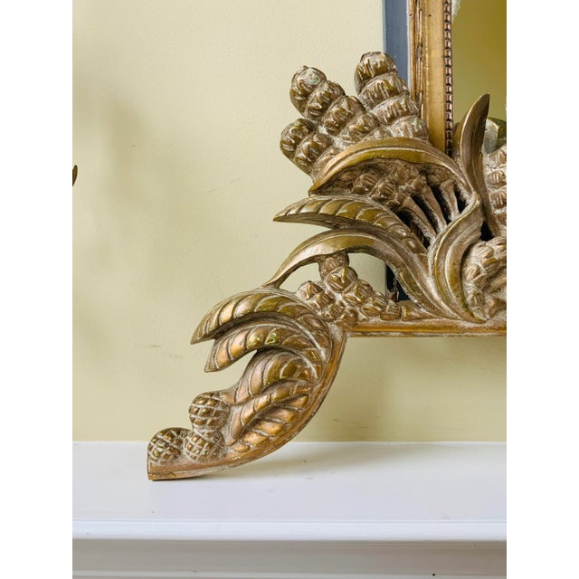 French French Vintage Large Architectural Gilt Pediment Overdoor For Sale - Image 3 of 13