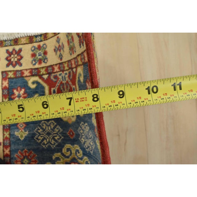 Blue Kazak Rug 2’1” X 3′ Blue Wool Tribal Hand-Knotted Oriental Carpet For Sale - Image 8 of 9