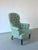 Vintage Green Coral Button Back Armchair, Belgium For Sale - Image 3 of 9