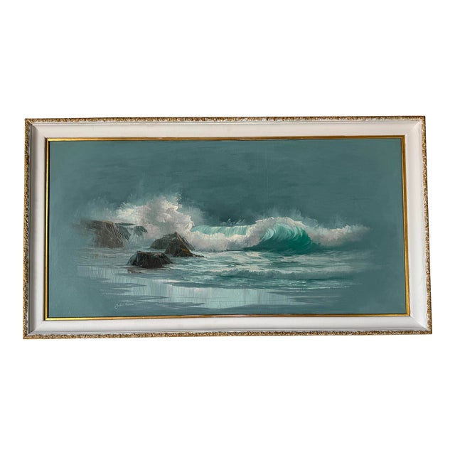 1970's Julie Gregrory Seascape Oil on Canvas Painting, Framed For Sale