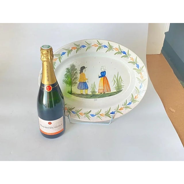 19th Century Quimper Earthenware Dish, France For Sale - Image 11 of 12