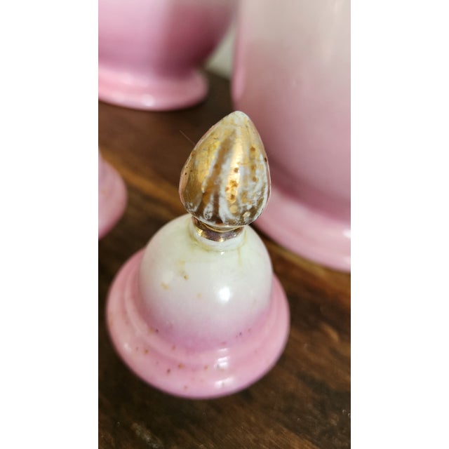 Antique Austrian Carl Larsen “Ruby & Emerald” Pink Porcelain Lidded Urn Vases – Pair, Circa 1900 For Sale - Image 13 of 18